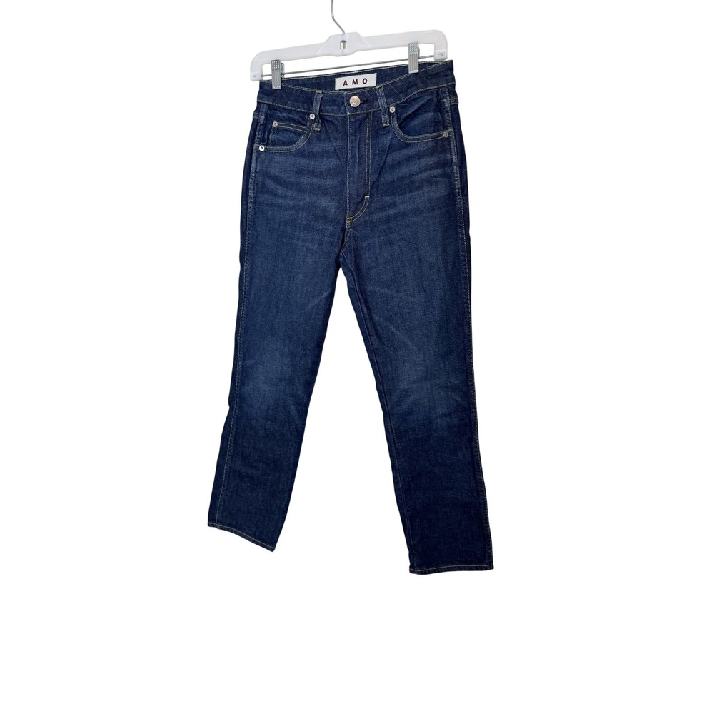 AMO Chloe Crop Jeans Womens 27 Blue Medium Wash High Rise Slim Day Dream‎